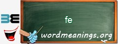 WordMeaning blackboard for fe